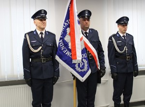 Poczet sztandarowy Komendy Powiatowej Policji w Golubiu-Dobrzyniu.